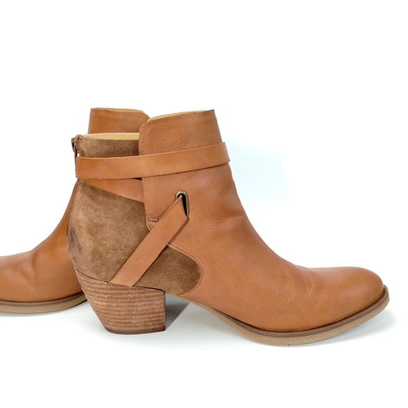 Korks Leather Joelle Boots Brown Western Boho Ankle Bootie Back Zipper Size 10 - Picture 2 of 15